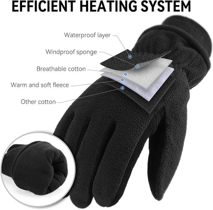 Men & Women Winter Gloves -30°F Deerskin Leather Water-Resistant Windproof Cold Weather Glove for Driving Hiking