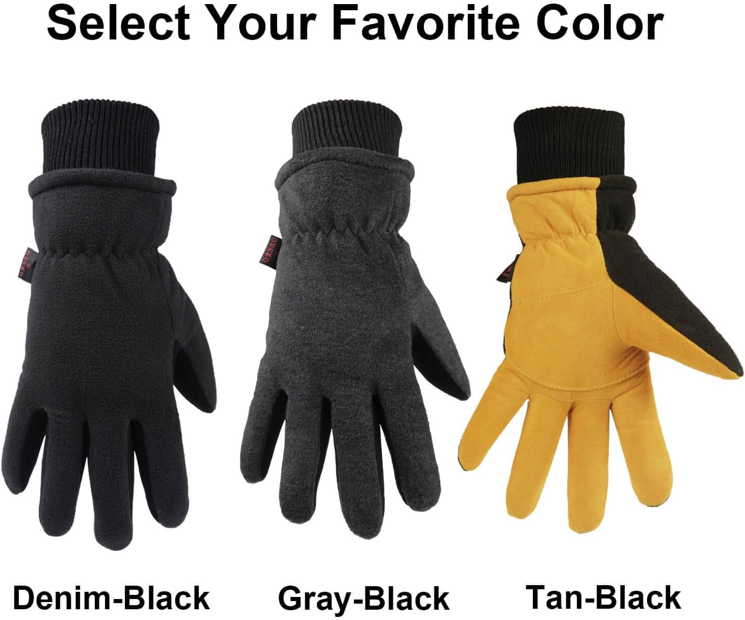 Men & Women Winter Gloves -30°F Deerskin Leather Water-Resistant Windproof Cold Weather Glove for Driving Hiking