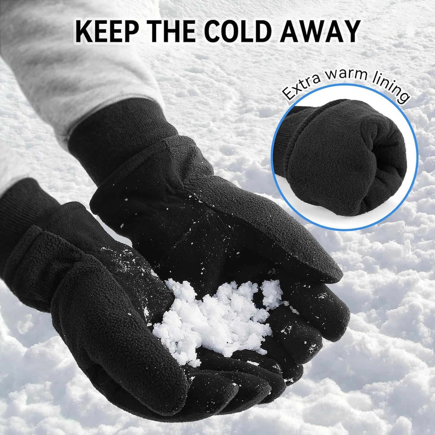 Men & Women Winter Gloves -30°F Deerskin Leather Water-Resistant Windproof Cold Weather Glove for Driving Hiking